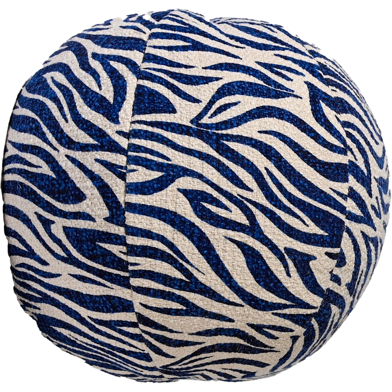 Anima Cushion Round Zebra, Blue