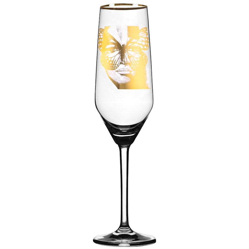Golden Butterfly Champagne Glass 30 cl, Gold