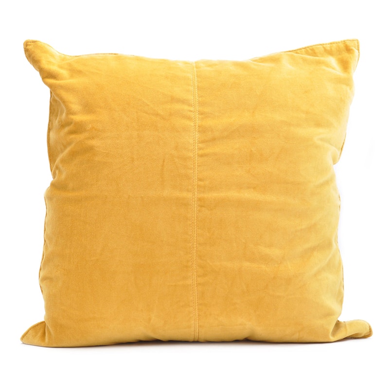 Velvet Cushion Cover 50x50 cm, Yellow