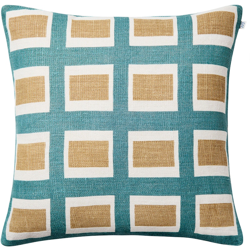 Hira Cushion Cover 50x50 cm, Khaki / Heaven Blue