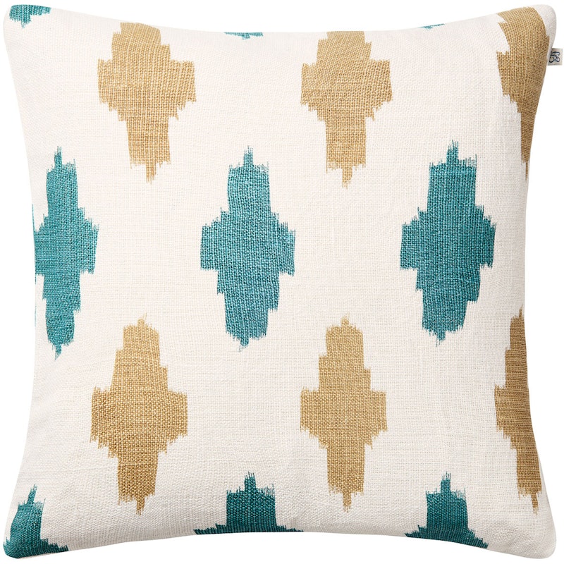 Ikat Agra Cushion Cover 50x50 cm, Khaki / Heaven Blue