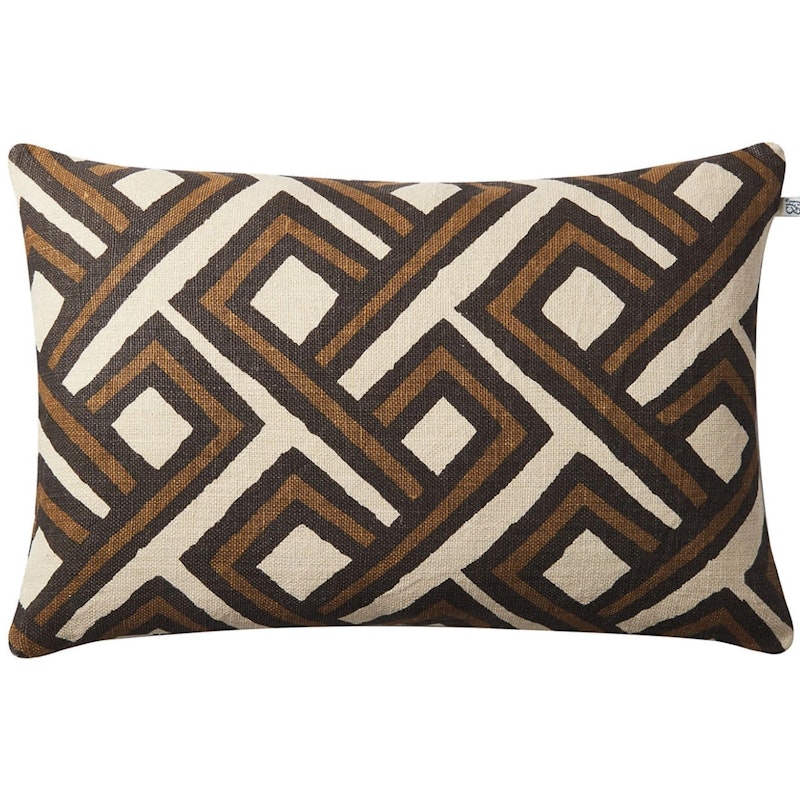 Lanka Cushion Cover 40x60 cm, Taupe / Dark Brown