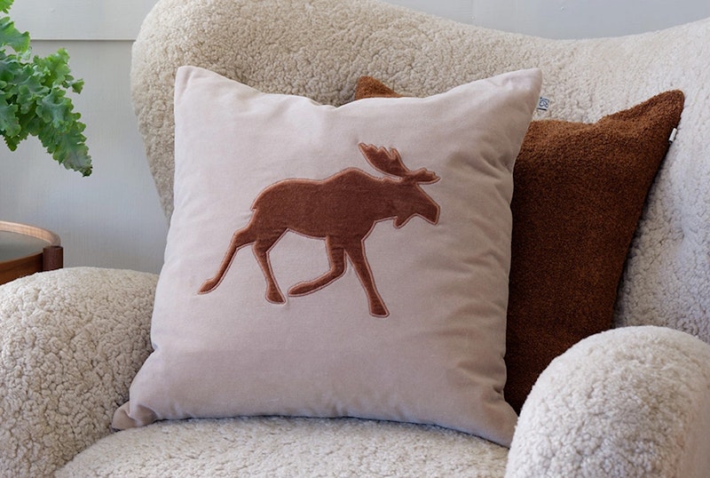 Moose Cushion Cover 50x50 cm Tan RoyalDesign