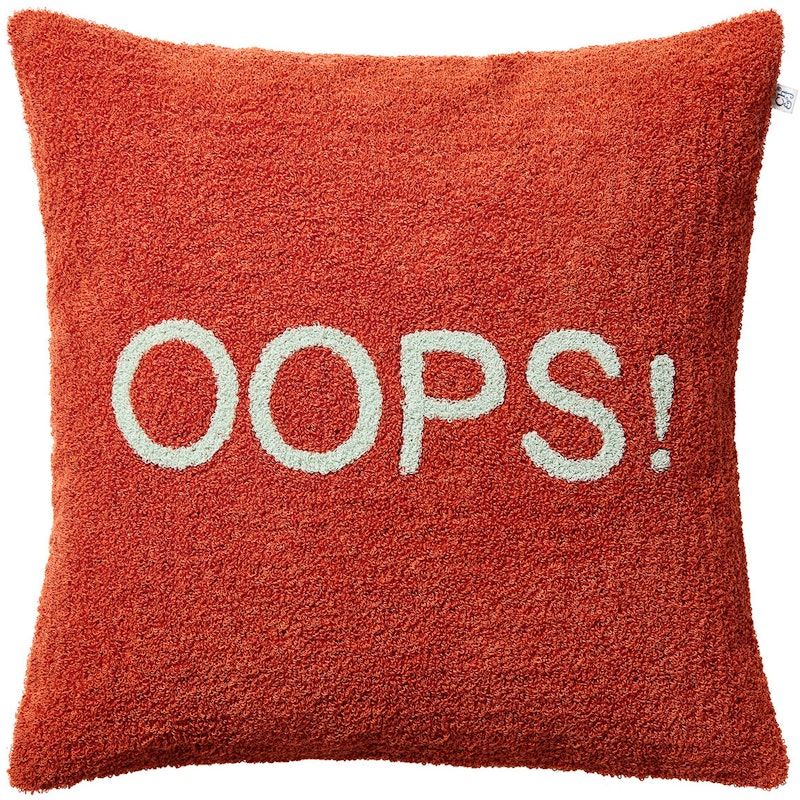 Oops Cushion Cover 50x50 cm, Apricot Orange / Aqua