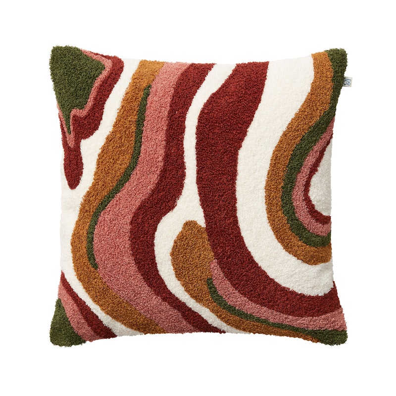 Sagar Cushion Cover Bouclé 50x50 cm, Rust/Rose