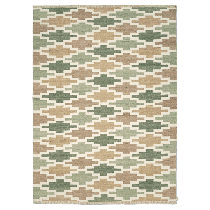 Korsnäs Wool Rug 250x350 cm, Green / Beige