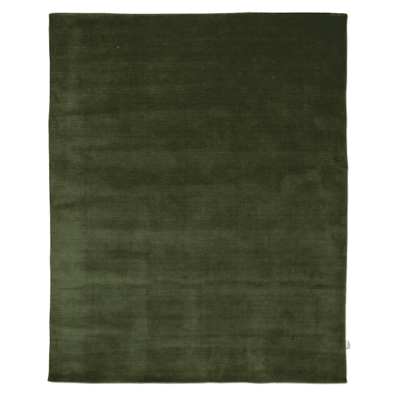 Solid Wool Rug 250x350 cm, Forest Green