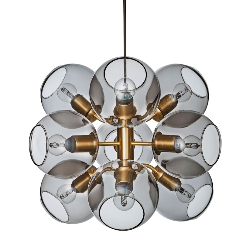 Tage 50 Chandelier, Brass / Smoked Grey