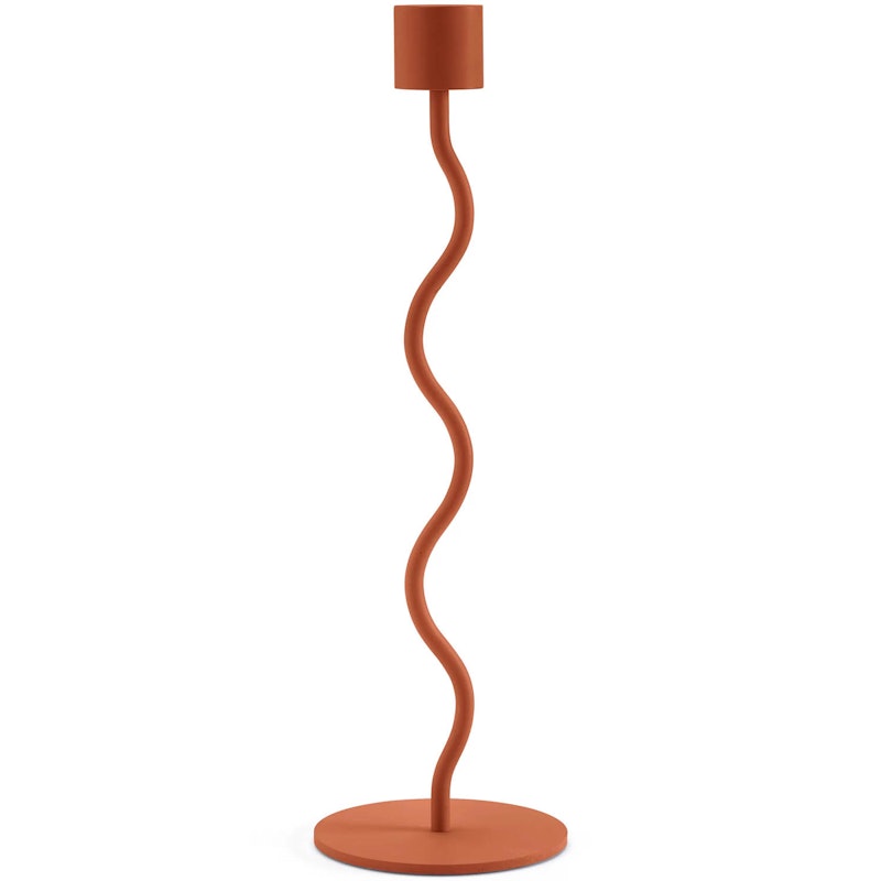 Curved Candle Holder, Brick Red