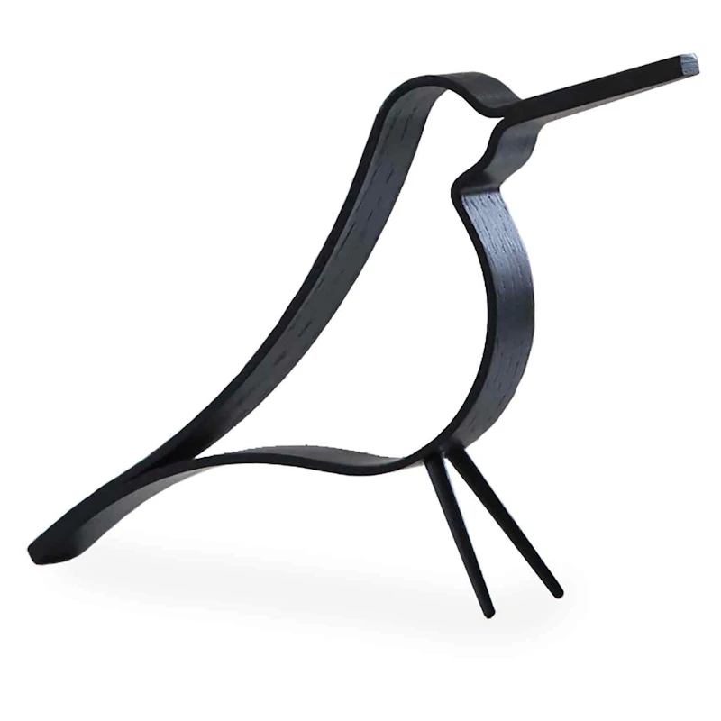 Woody Bird Decoration 14 cm, Black