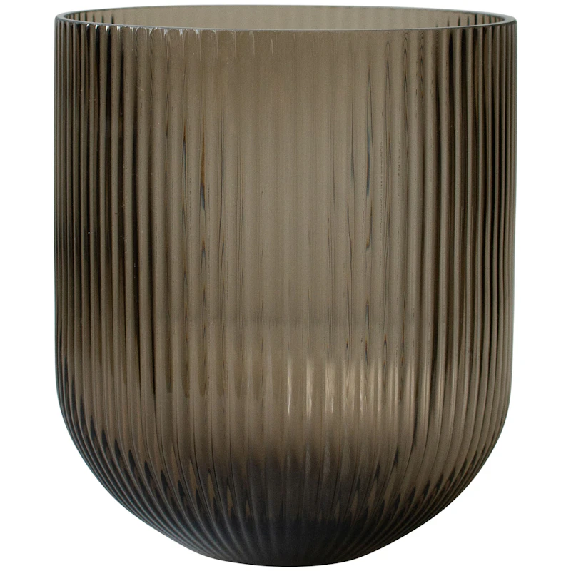 Simple Stripe Vase 22 cm, Brown