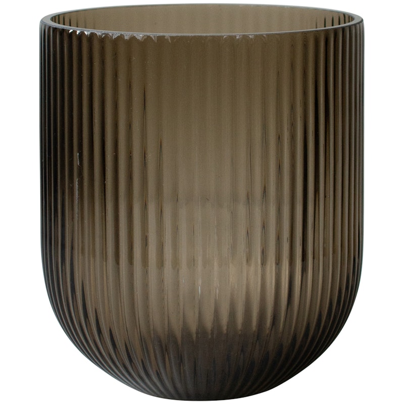 Simple Stripe Vase 18 cm, Brown