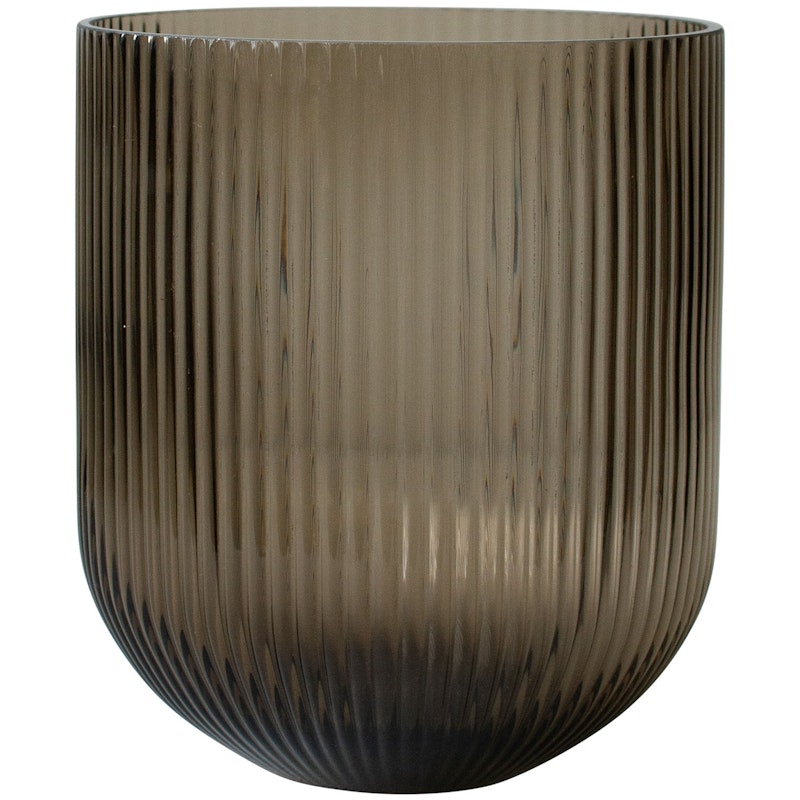 Simple Stripe Vase 22 cm, Brown
