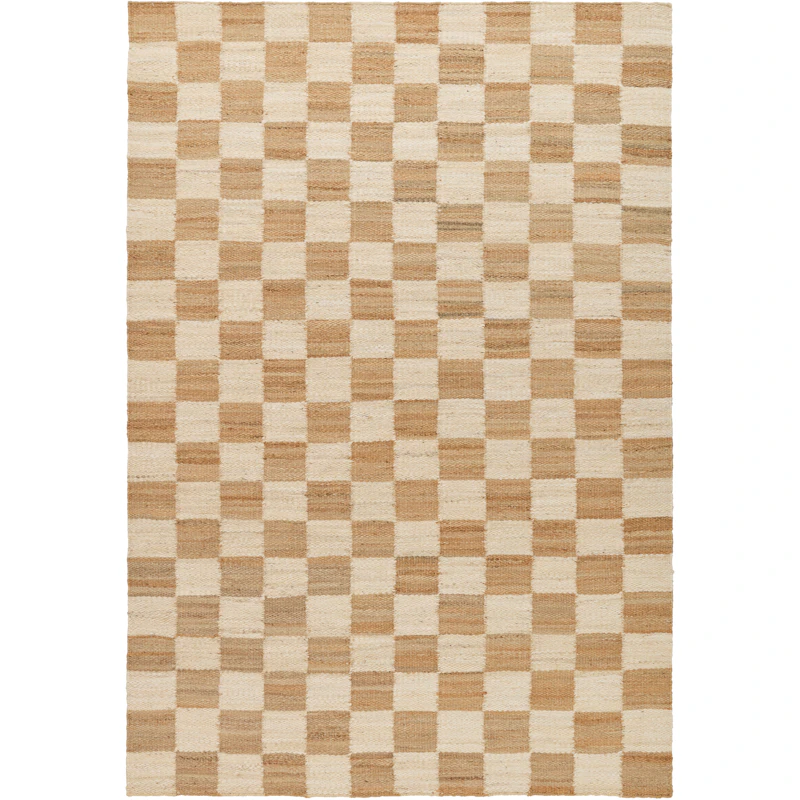 Chess Jute Rug 180x270 cm, Nature / Off-white