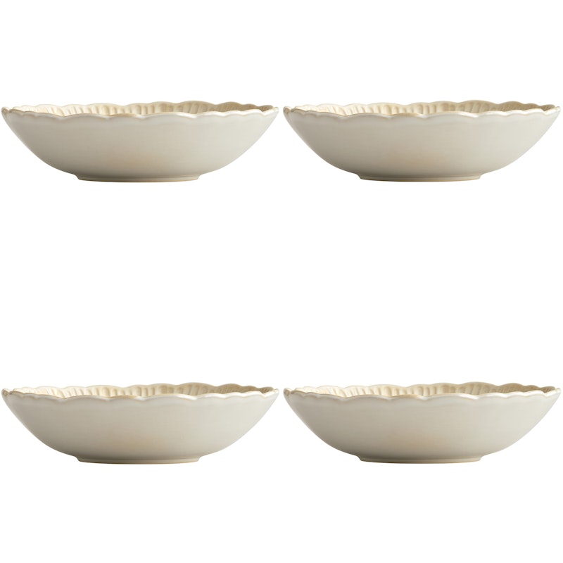 Daisy Deep Plate 22 cm 4-pack, Cream