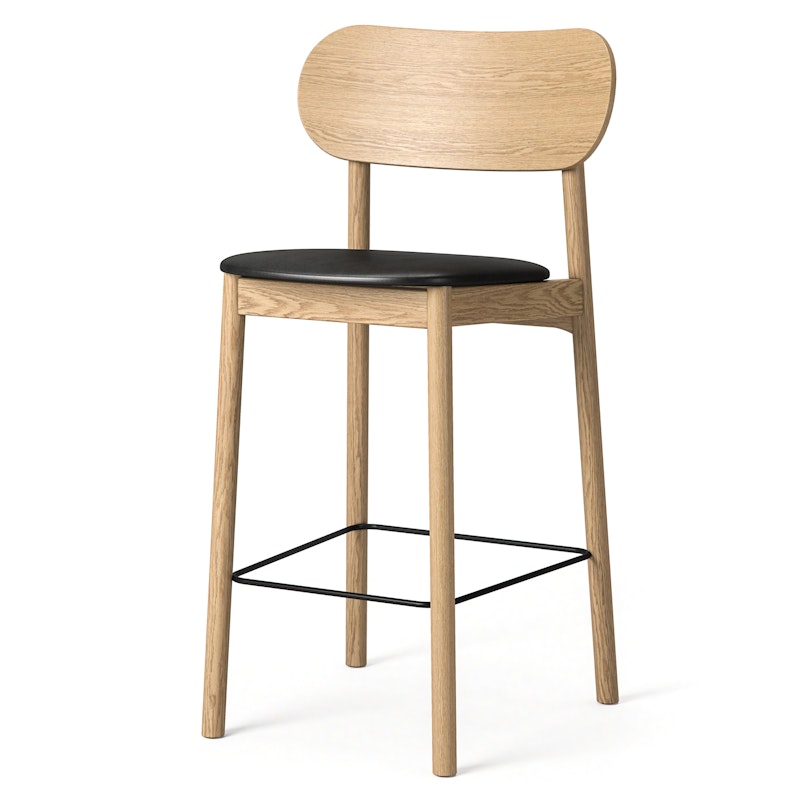 Elephant Bar Chair, Natural Oak / Black Leather