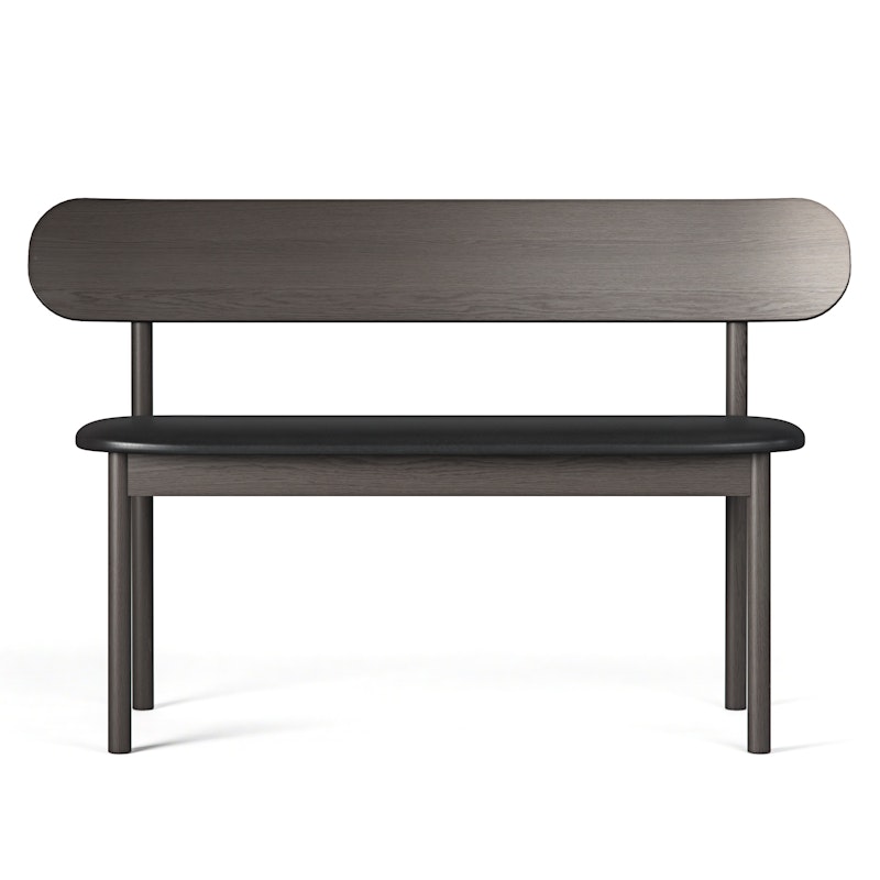 Elephant Bench Smoked Oak / Black Leather