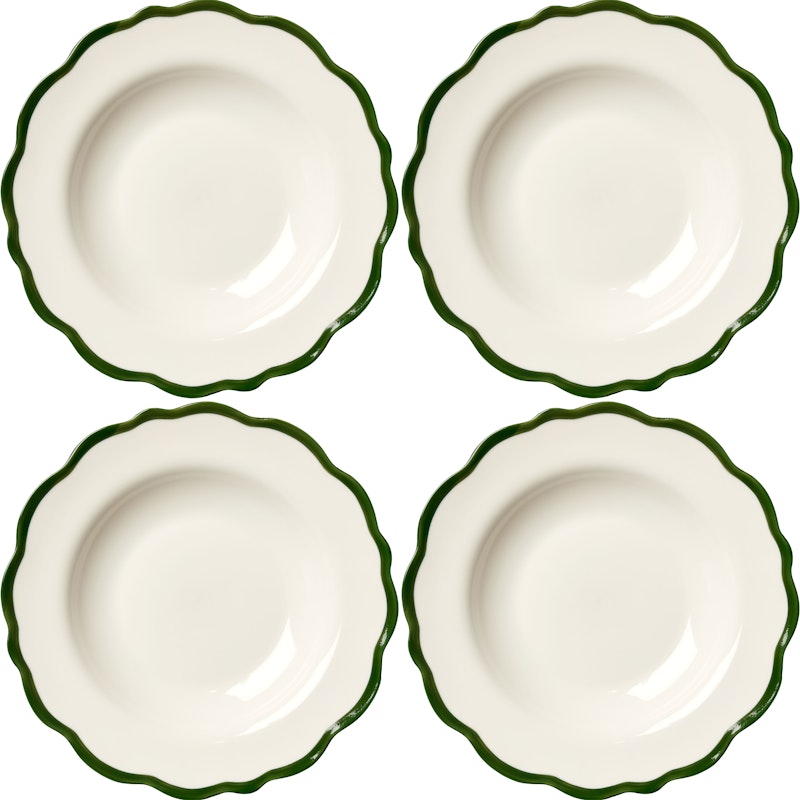 Fleur Bowl 23 cm 4-pack, Dark Green