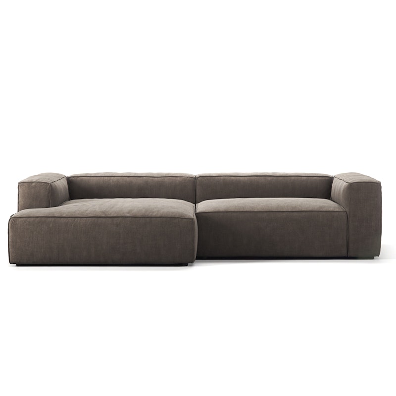 Grand 3 Seater Sofa chaise Longue Left, Mole Brown