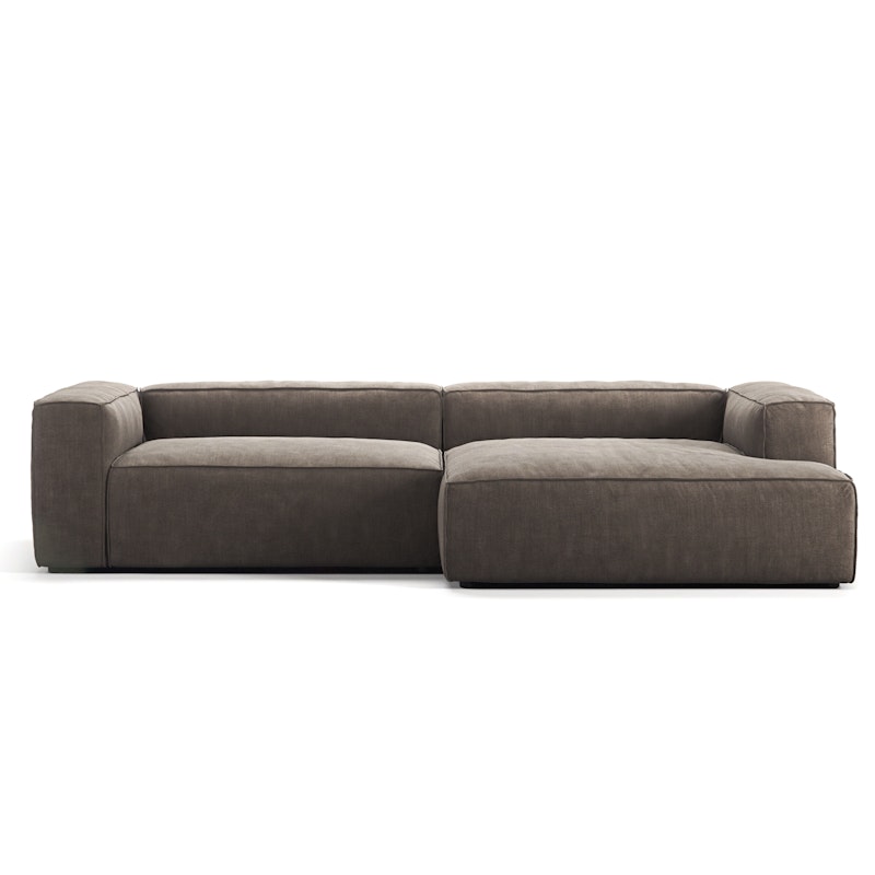 Grand 3 Seater Sofa chaise Longue Right, Mole Brown