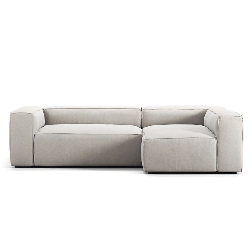 Grand 3 Seater Sofa Divan Right, Moon White