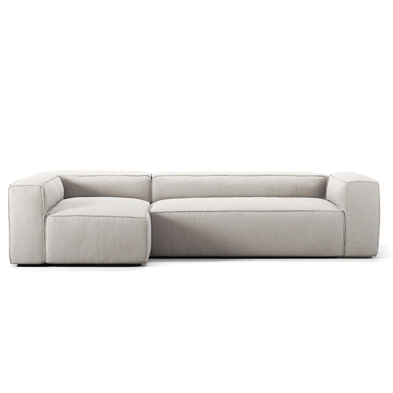 Grand 4 Seater Sofa Divan Left, Moon White