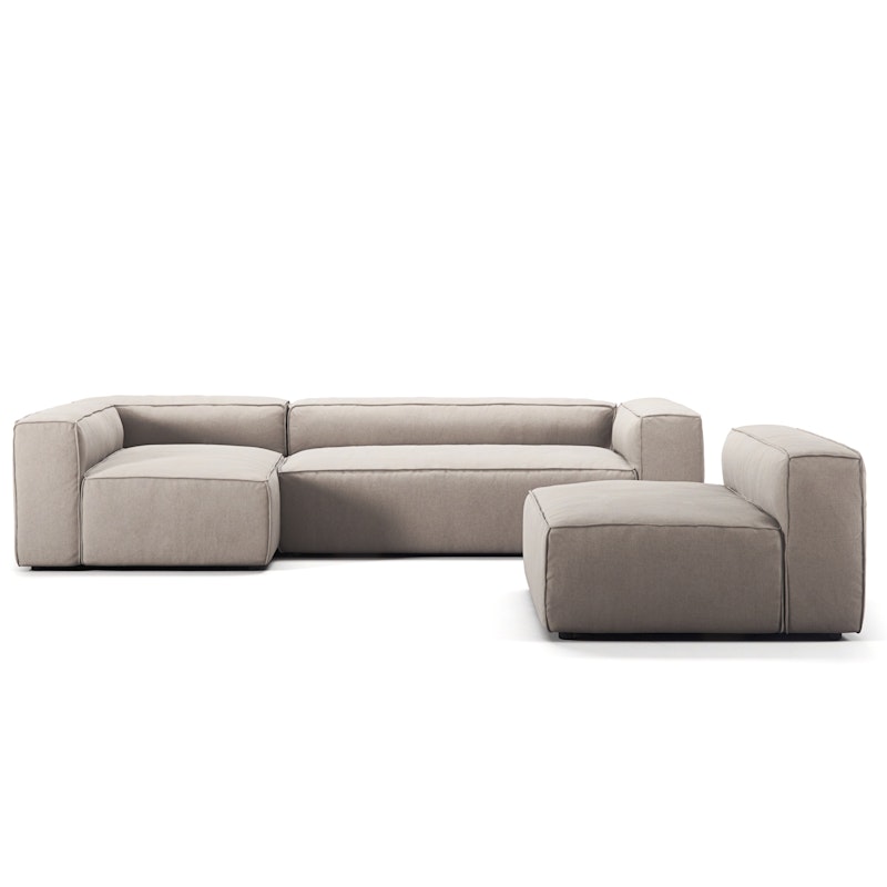 Grand 4 Seater Sofa Divan Left With Armchair, Sandshell Beige