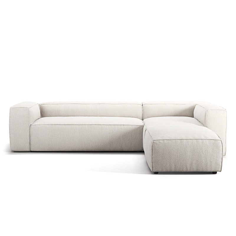 Grand Upholstery Divan Right open end Piece, Steam White
