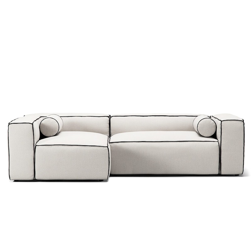 Grand Hue 3-Seater Sofa Divan Left, Steam White / Mine Graphite