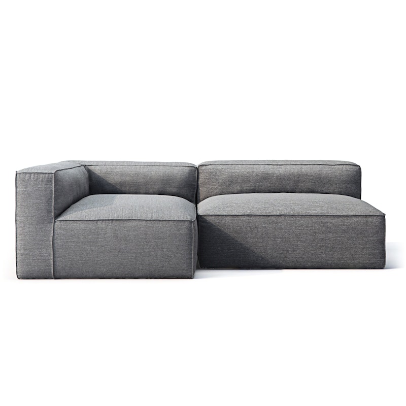 Grand Outdoor Lounge Sofa 2-Seater Left, Charcoal Chiné