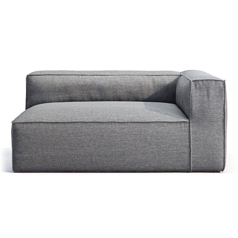 Grand Outdoor Modular Sofa Right, Charcoal Chiné