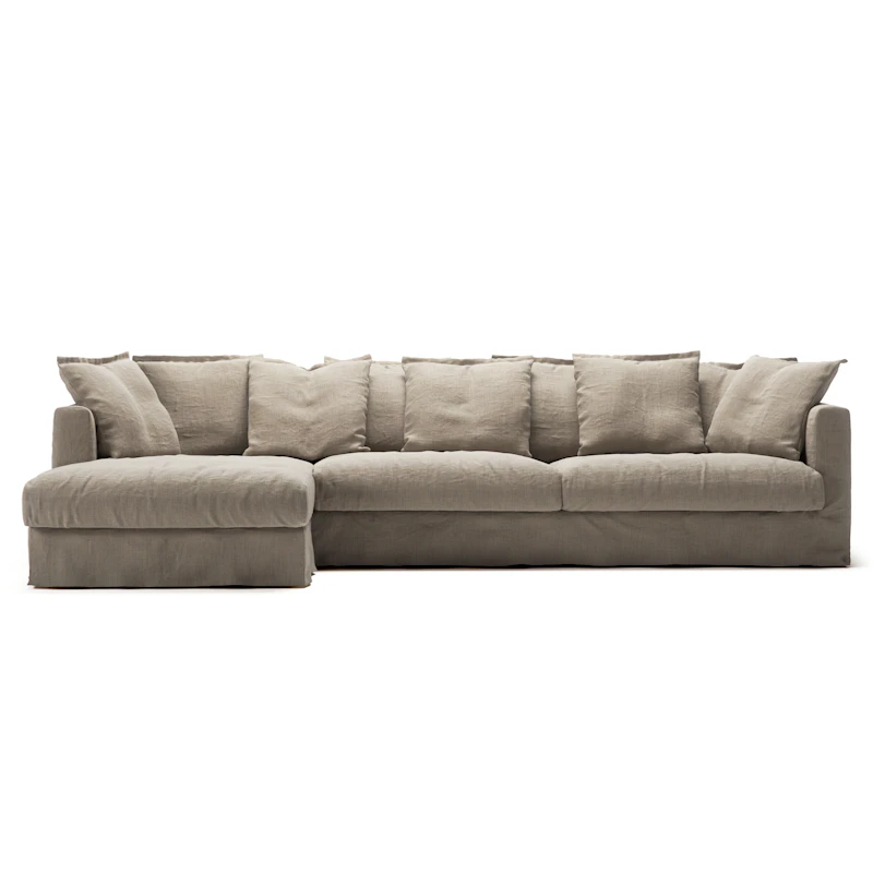 Le Grand Air 3-Seater Sofa Linen Divan Left, Savage Linen