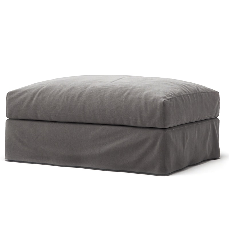 Le Grand Air Upholstery Footstool Cotton, Dark Grey