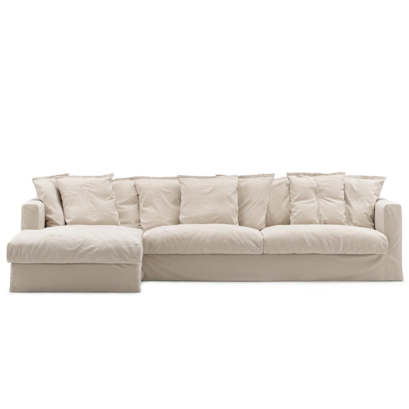 Le Grand Air 3-Seater Sofa Cotton Divan Left, Beige
