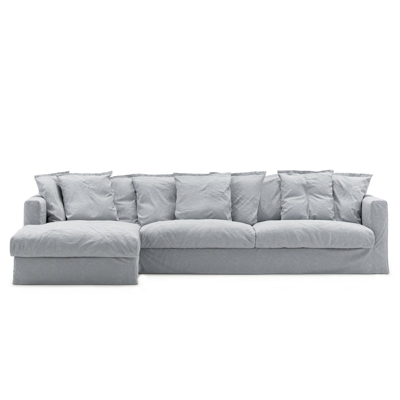 Le Grand Air 3-Seater Sofa Linen Divan Left, Nordic Sky