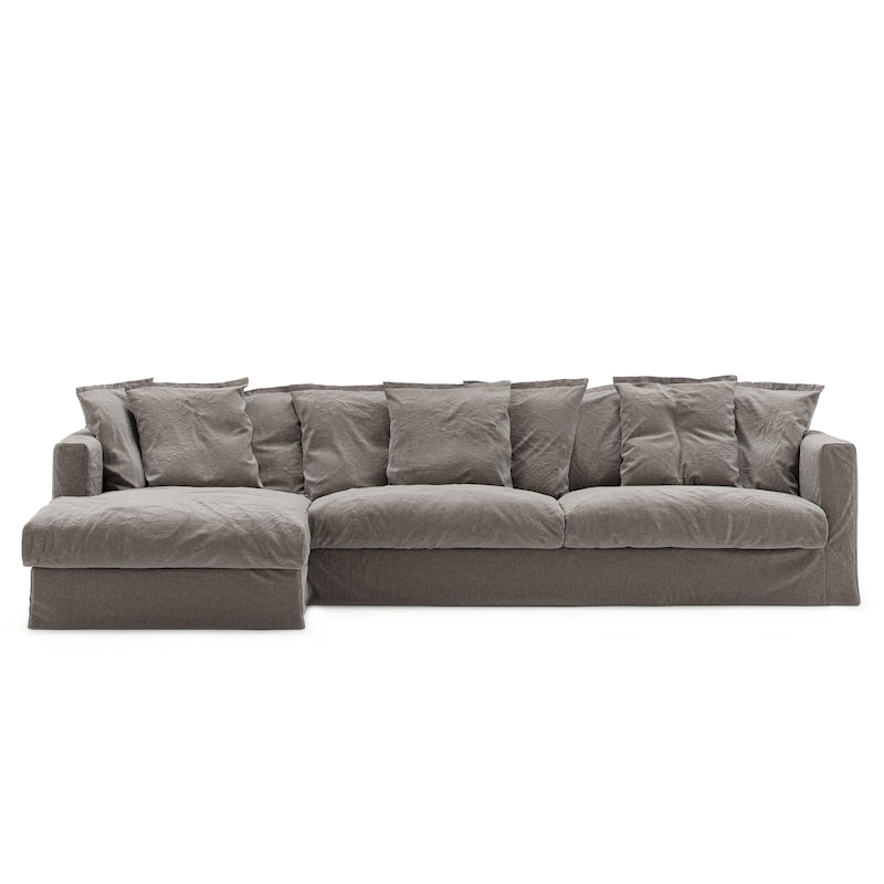 Le Grand Air 3-Seater Sofa Linen Divan Left, Smokey Granite