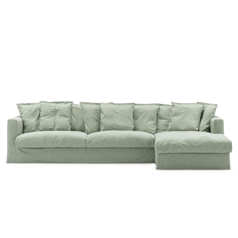 Le Grand Air 3-Seater Sofa Linen Divan Right, Green Pear