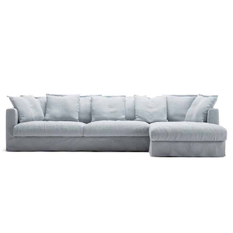 Upholstery For Le Grand Air 3-seater Sofa Linen Divan Right, Nordic Sky