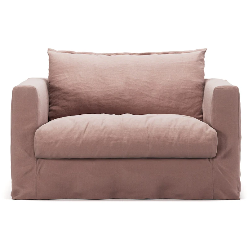 Upholstery For Le Grand Air Nou Love Seat Linen, Tender Blush