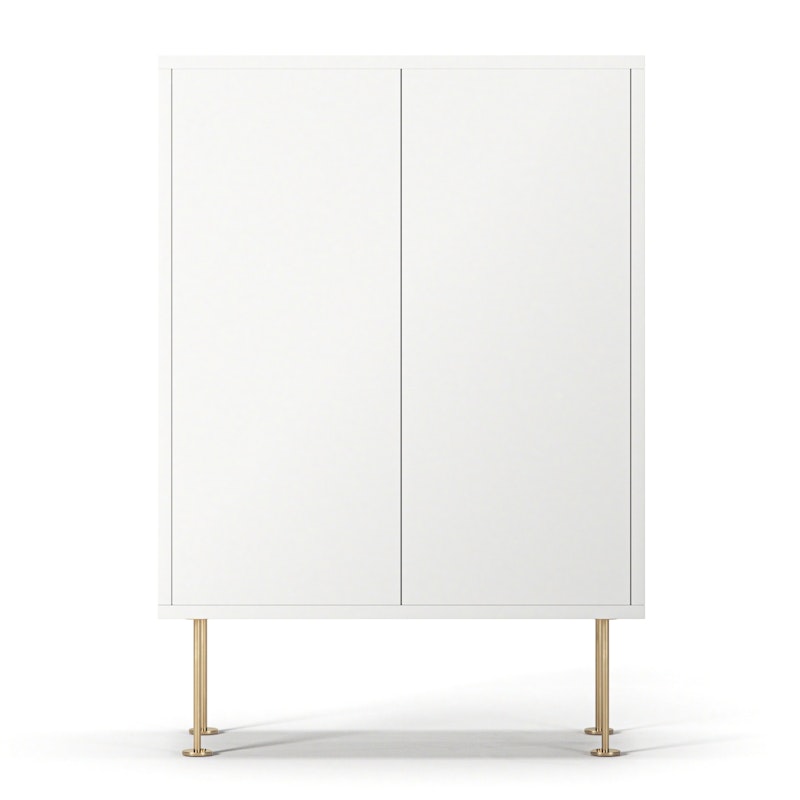 Vogue 64 Cabinet, White / Brass