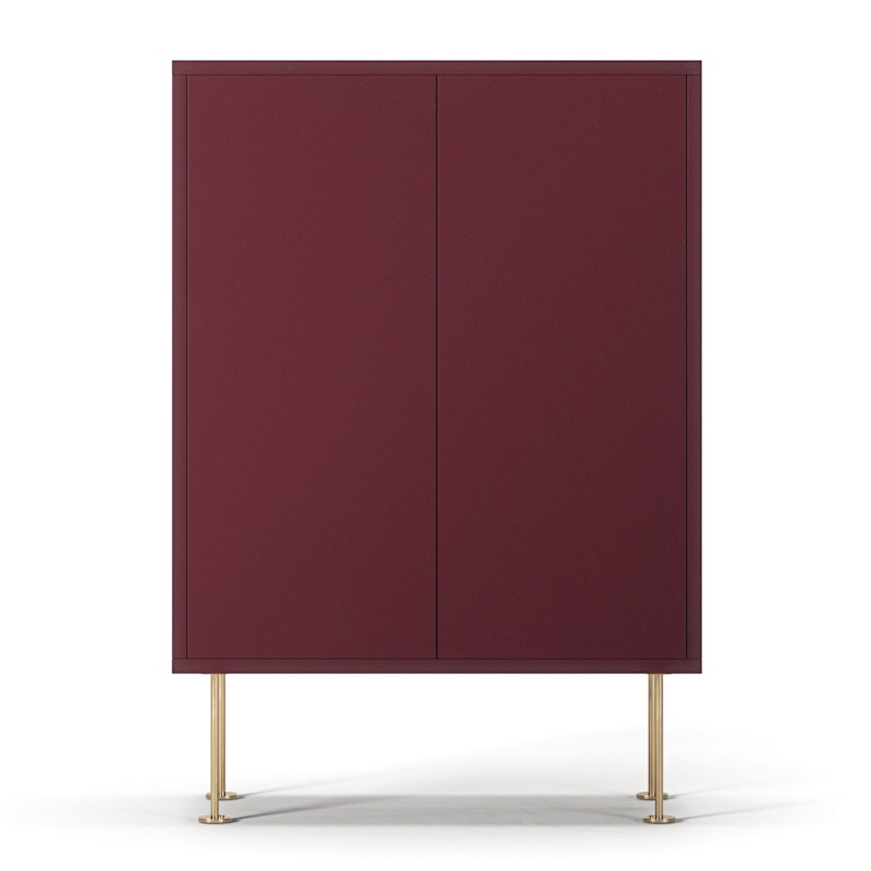 Vogue 64 Cabinet, Wine Red / Brass