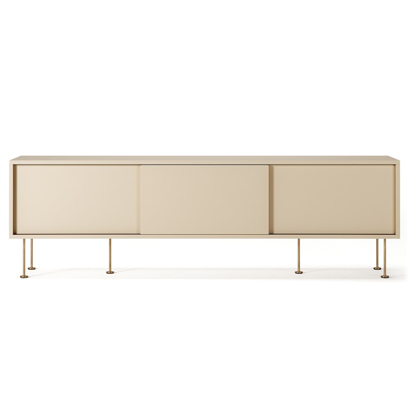 Vogue Media Bench With Legs 180 cm, Sand / Brass