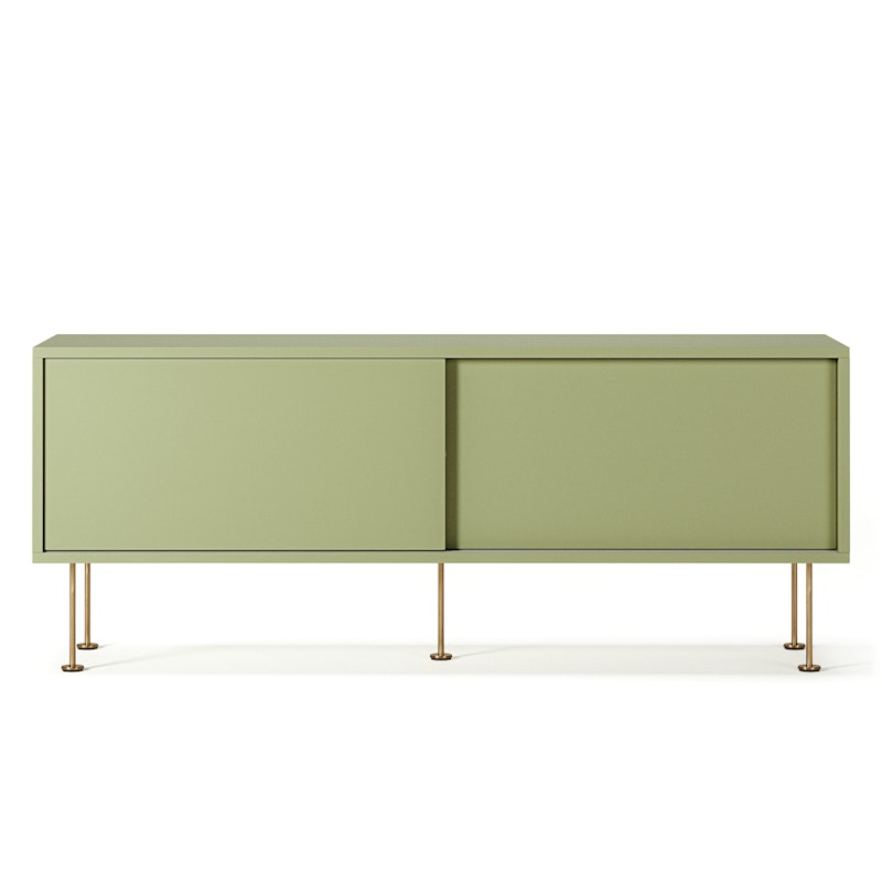 Vogue Media Bench With Legs 136 cm, Lint / Brass