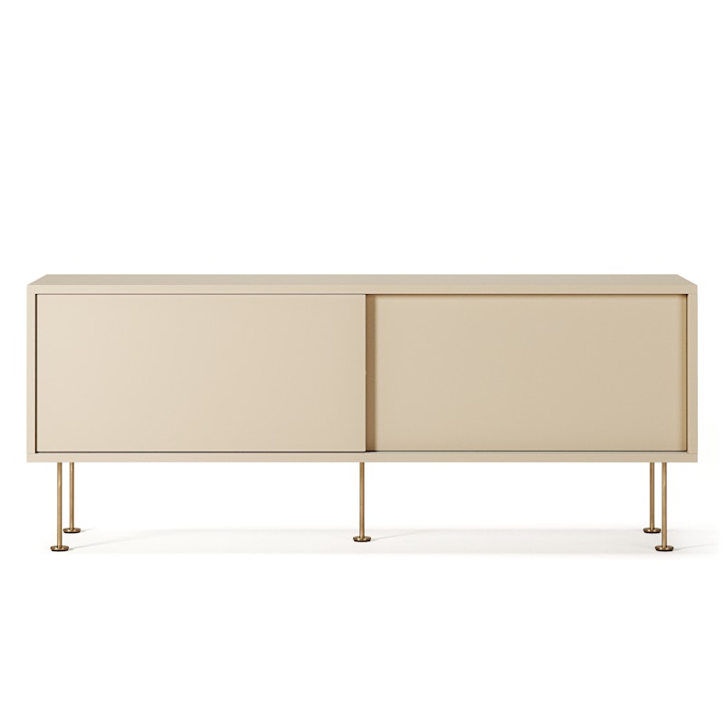 Vogue Media Bench With Legs 136 cm, Sand / Brass