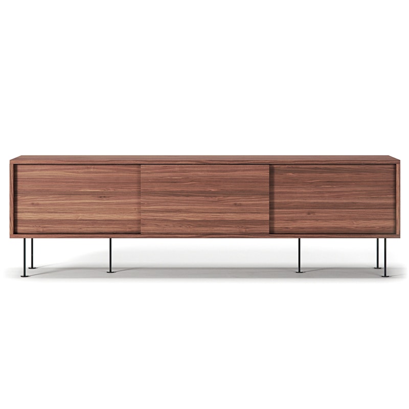 Vogue Media Bench With Legs 180 cm, Walnut / Black