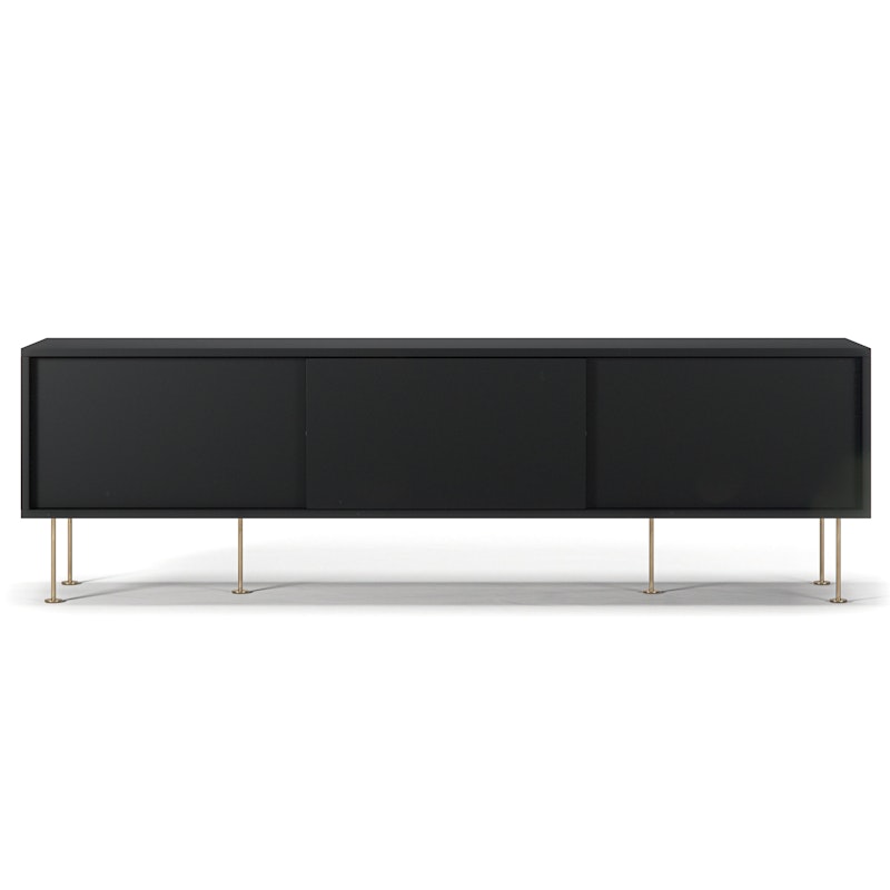 Vogue Media Bench With Legs 180 cm, Anthracite / Brass