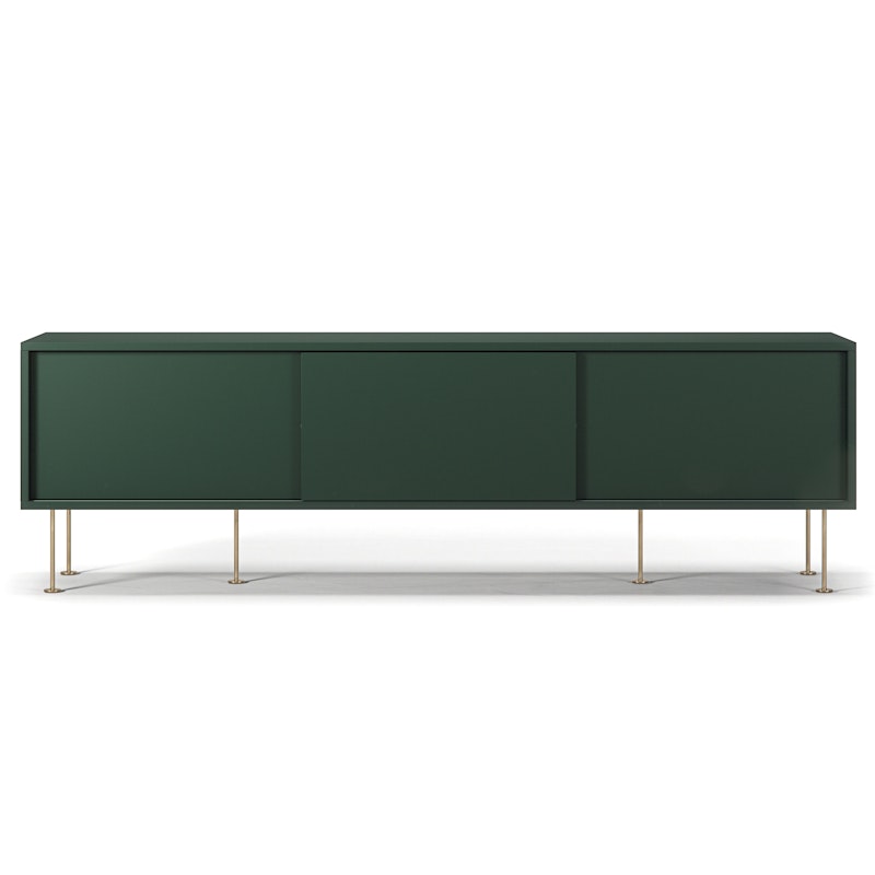 Vogue Media Bench With Legs 180 cm, Green / Brass