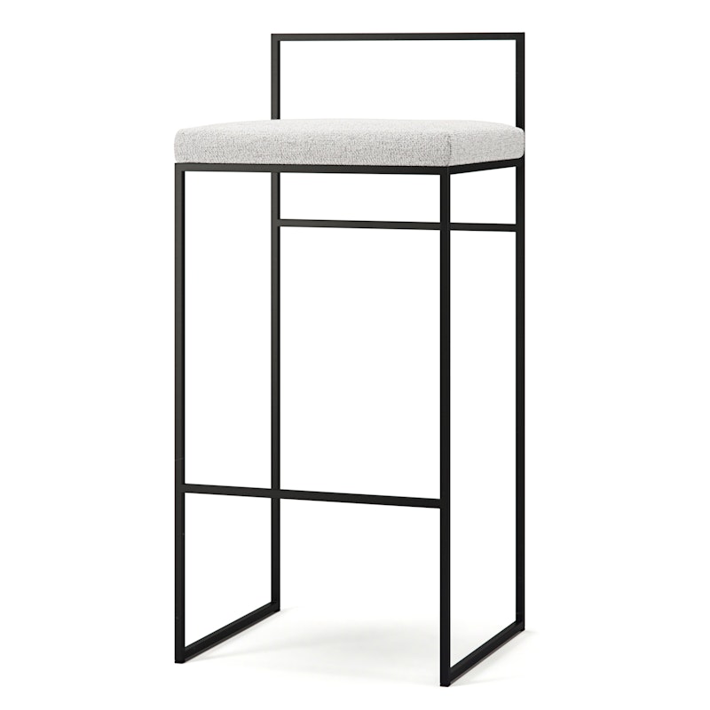 Bar Stool With Backrest 90 cm, Black / Pacific White