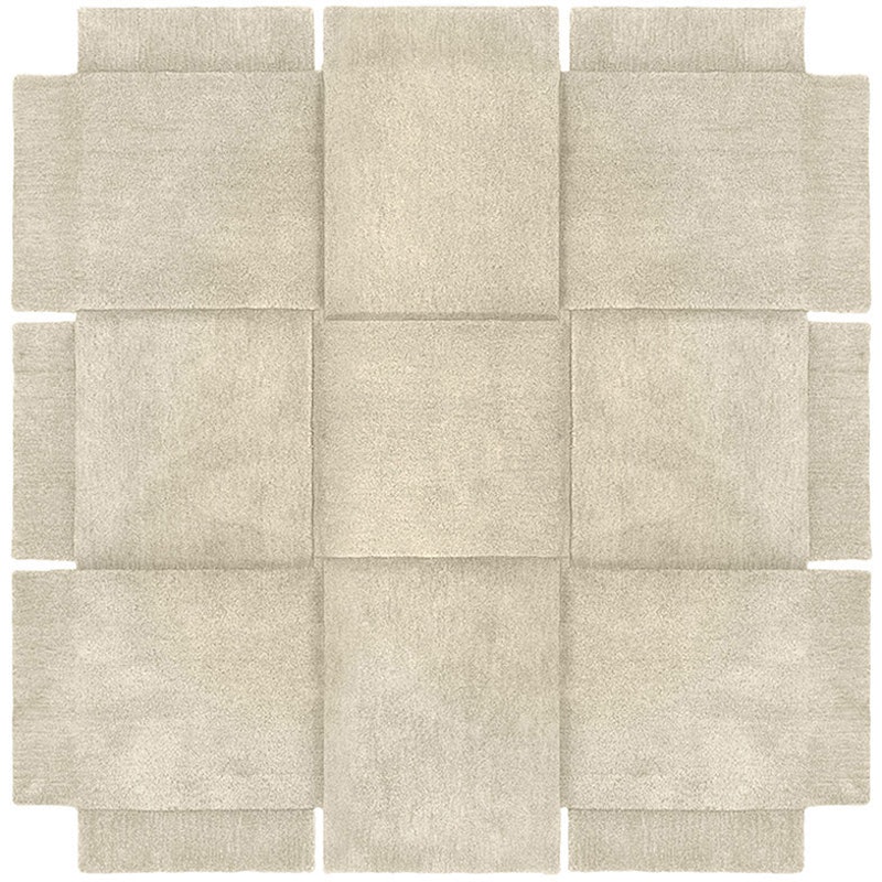 Basket Rug Beige, 180x180 cm