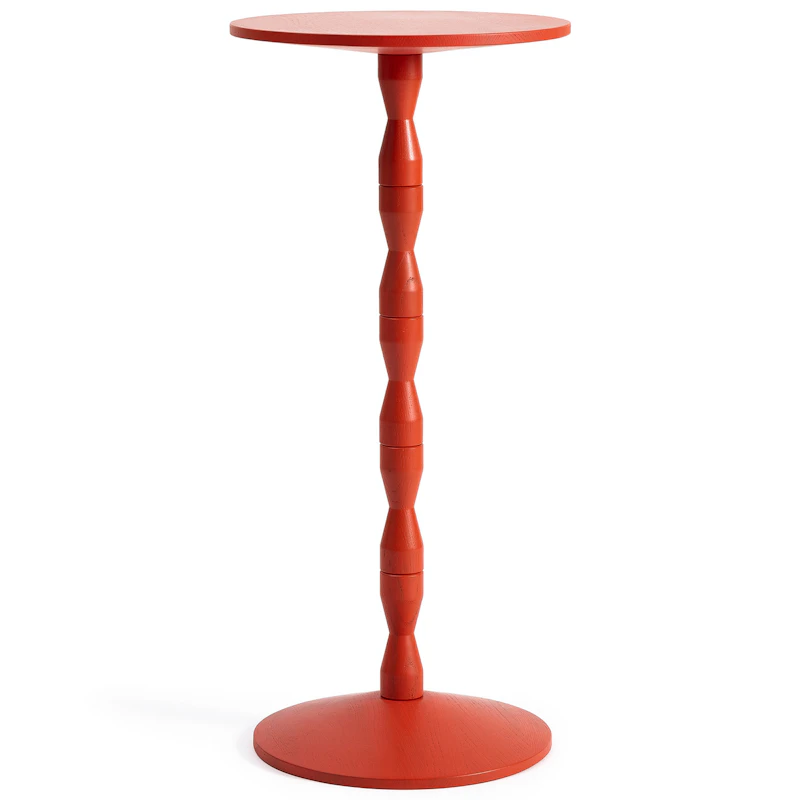 Pedestal Side Table Oak, Red